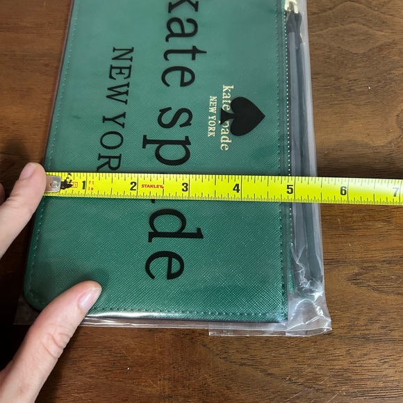 NWT Kate Spade Green Leather Wristlet